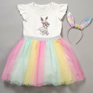 NWT Btween Bunny Dress with Headband - Size 4T